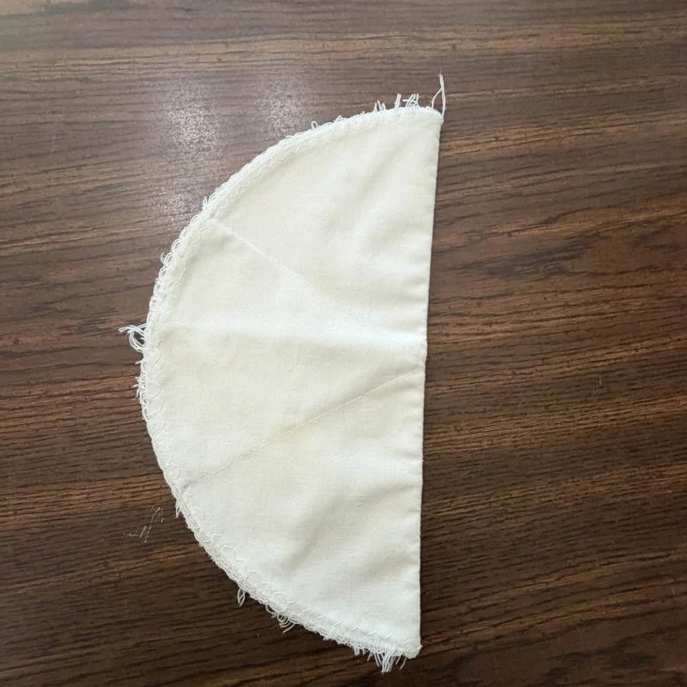 Vintage Ivory Cotton Bun Warmer Cozy Lace Trim Bread Roll Holder